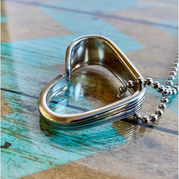 Heart Spoon Necklace, 1930 Princess Royal, Handmade Silverware Jewelry, Flatware - Picture 3 of 7